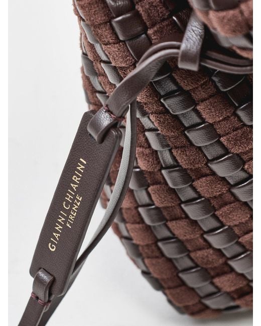 Gianni Chiarini Brown Aurelie Woven Small Tote Bag