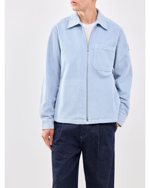 Belstaff Blue Valve Cord Zip Overshirt for men