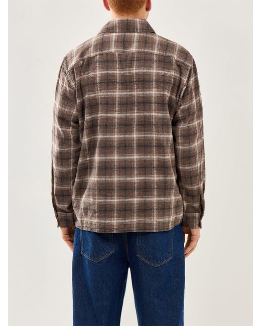 SELECTED Brown Check Light Overshirt for men