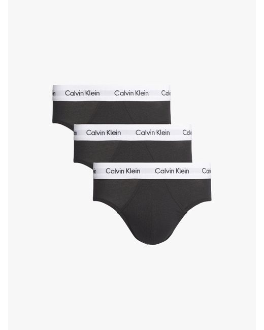 Calvin Klein Black Three Pack Hip Briefs for men