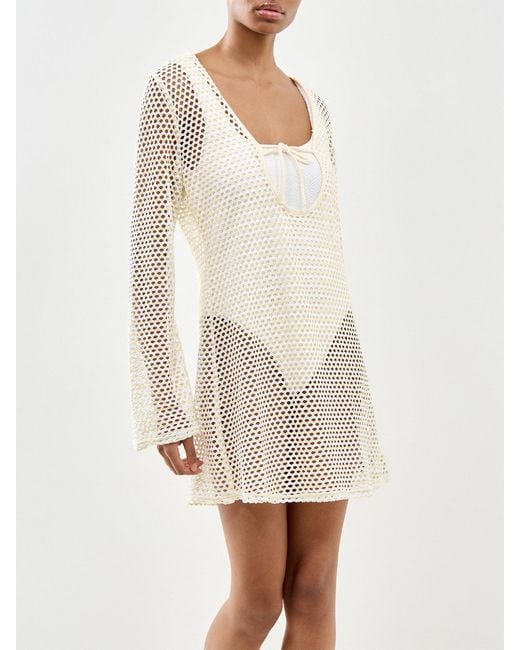 Seafolly White Mesh Effect Cover Up Cream
