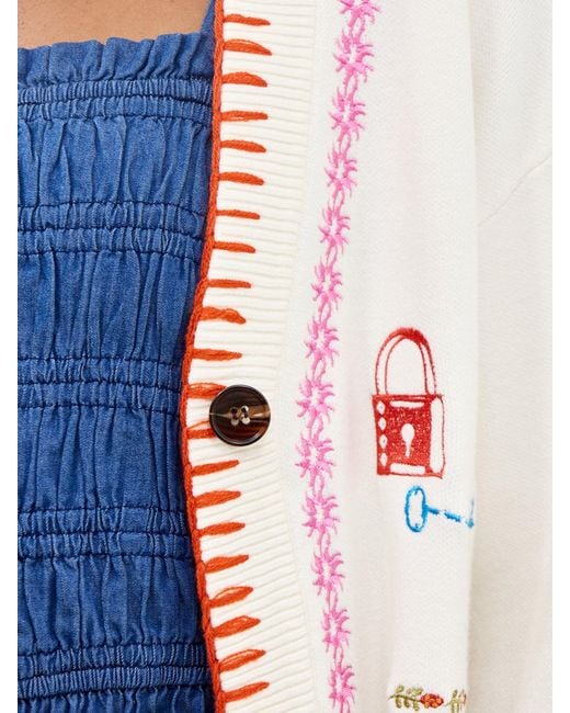 Never Fully Dressed White Embroidered Martha Cardigan