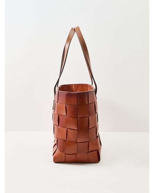 Dragon Diffusion Brown Japan Suede Box Weave Basket Bag