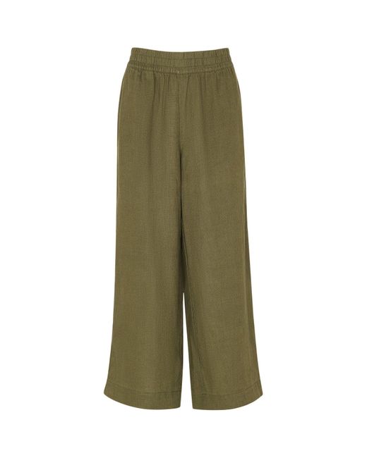 Whistles Green Women's Linen Pocket Trouser