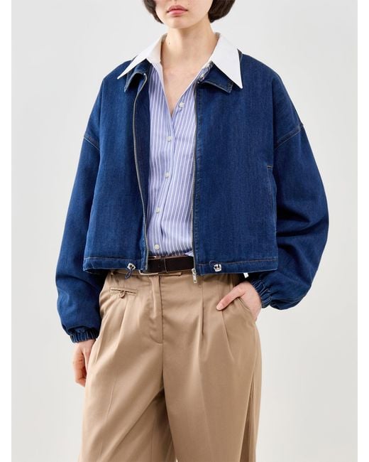 FRNCH Blue Itacare Bomber Jacket