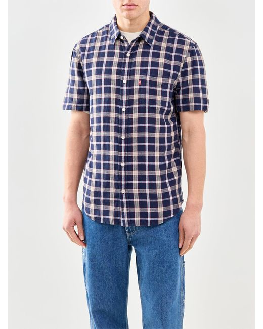 Levi's Blue Sunset One Pocket Short Sleeve Shirt for men