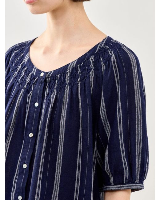 Rails Blue Rix Short Sleeve Button Down Shirt Stripe