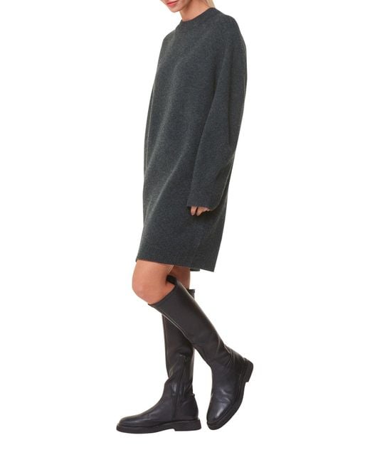 Whistles Gray Women's Ava Round Neck Knitted Dress