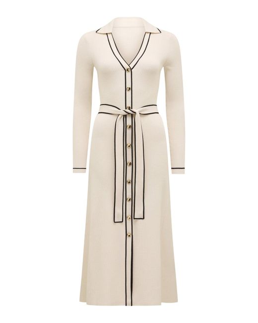 Forever New Natural Women's Adeline Tipped Knitted Midi Dress