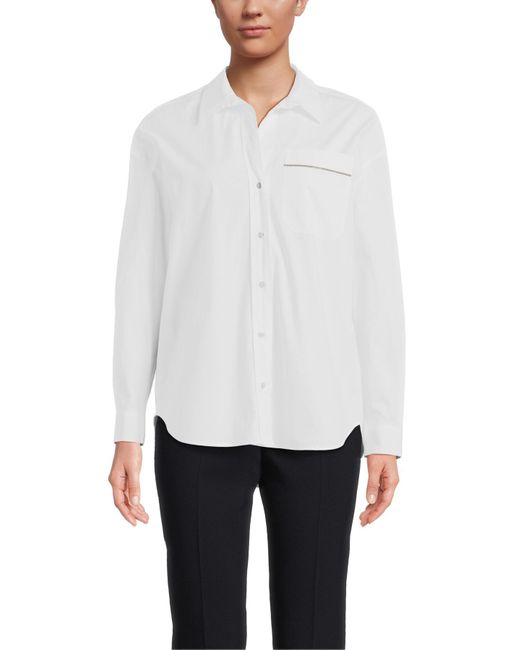 Peserico White Women's Cotton Shirt With Pocket