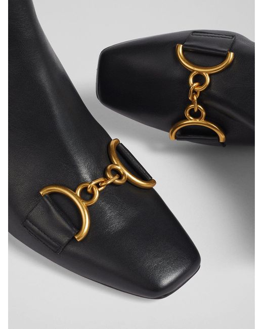 L.K.Bennett White Women's Nadina Leather Snaffle-detail Ankle Boots