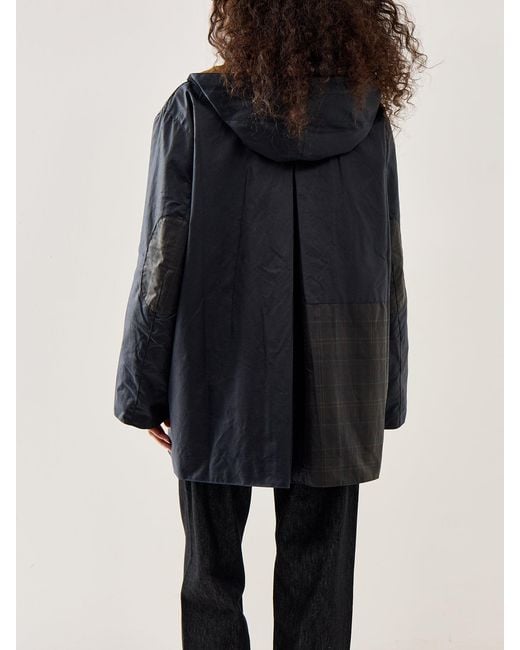 Barbour Blue X Ganni Hooded Duffle Wax Jacket