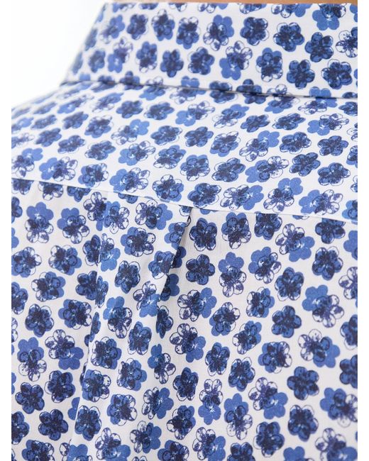 Paul Smith Blue Micro Flowers Shirt for men