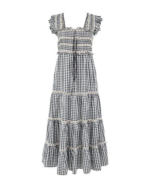Rixo White Chandra Midi Dress Multi