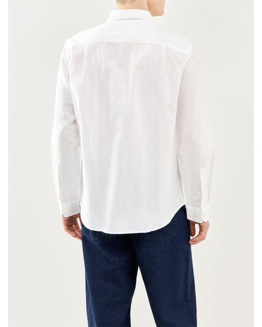 SELECTED White Blend Long Sleeve Shirt for men