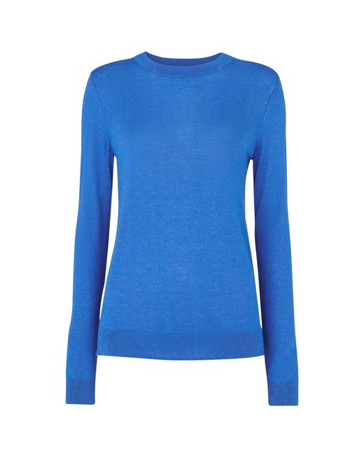 Whistles Blue Women's Annie Sparkle Crew Neck