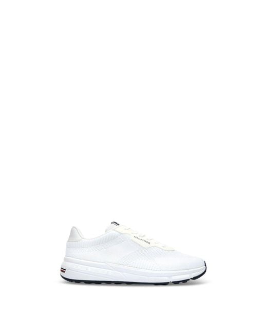 Tommy Hilfiger White Lightweight Rwb Knit Trainers for men