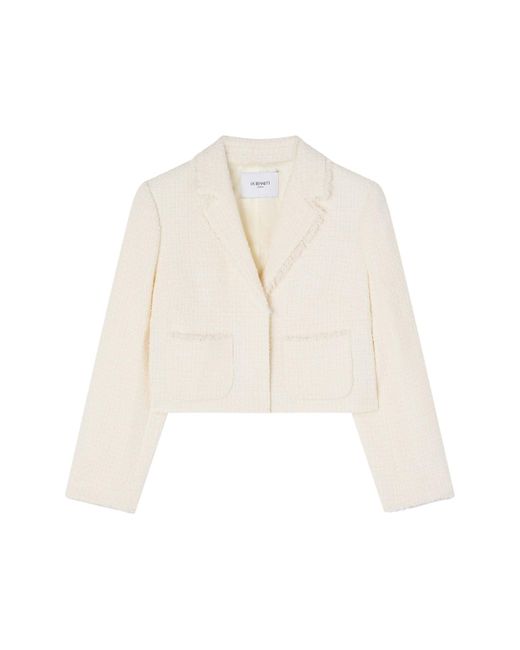 L.K.Bennett White Carla Ivory Cropped Collar Jacket