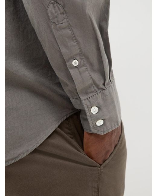 Hartford Gray Paul Peach Twill Shirt for men