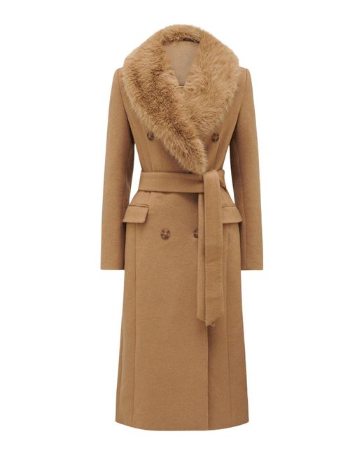 Forever New Natural Women's Frankie Faux Fur Collar Coat