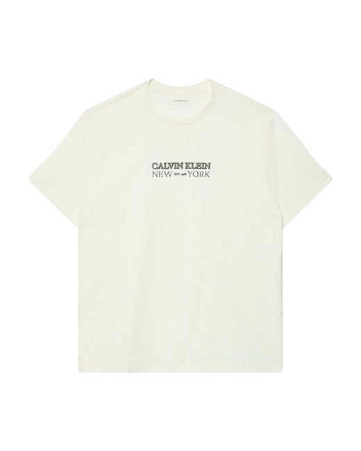 Calvin Klein White Graphic Crewneck T-Shirt for men
