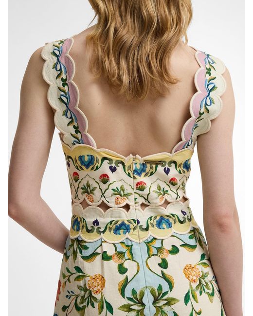 Barbour Metallic X Farm Rio Petal Dress Cream