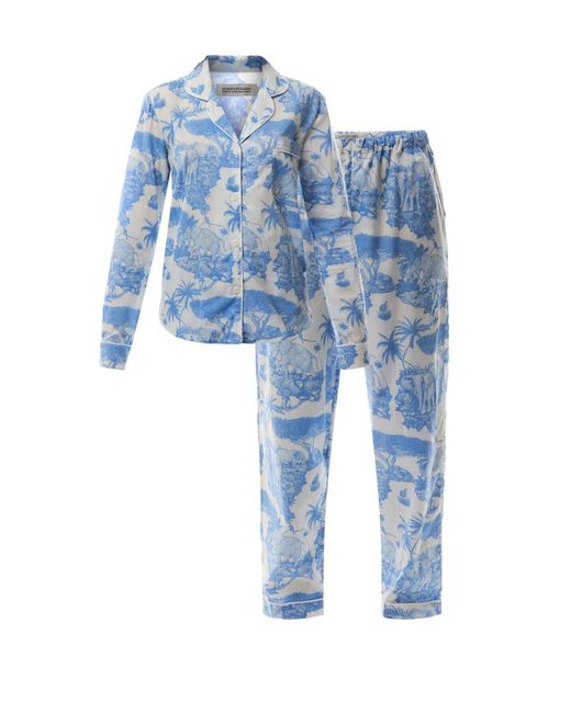 Desmond & Dempsey Blue Loxodonta Long Set