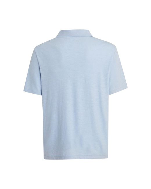 Calvin Klein Blue Cotton Linen Polo Shirt for men