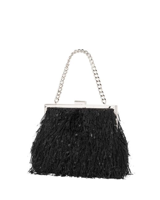 Forever New Black Signature Francis Fluffy Frame Clutch Bag