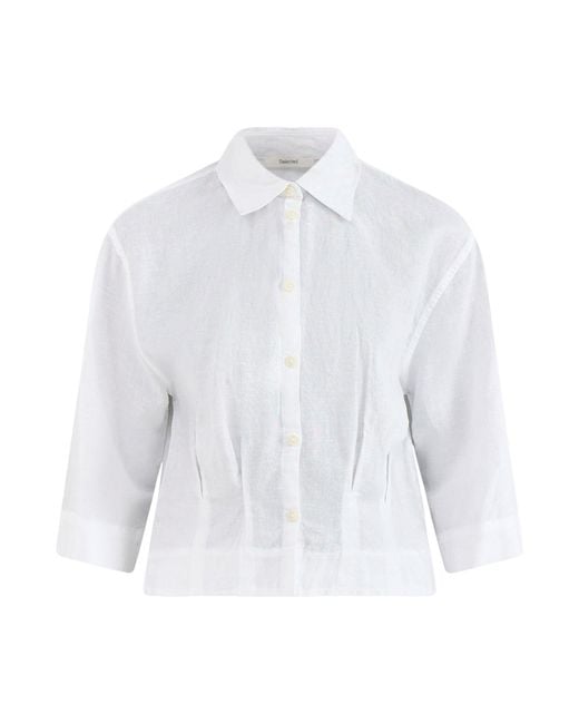 SELECTED White Cleo Cropped Shirt