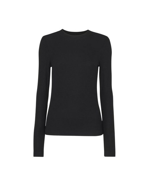 Whistles Black Women's Essential Ribbed Crew