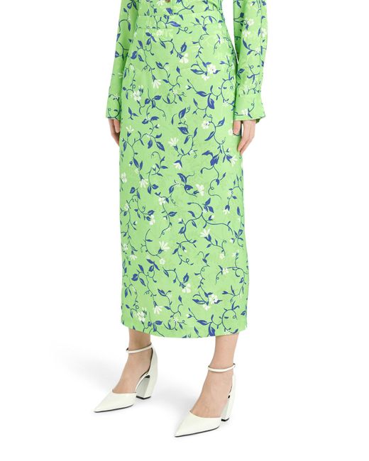 Kitri Green Women's Laurel Vine Print Midi Skirt