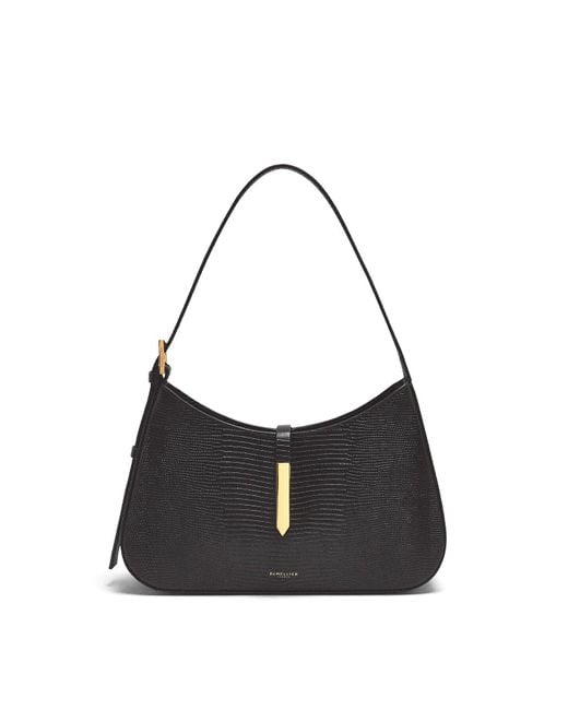 DeMellier London Black Tokyo Lizard Effect Shoulder Bag