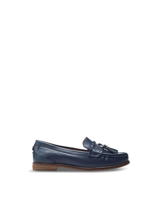 Moda In Pelle Blue Women's Espelette Navy Leather Shoes