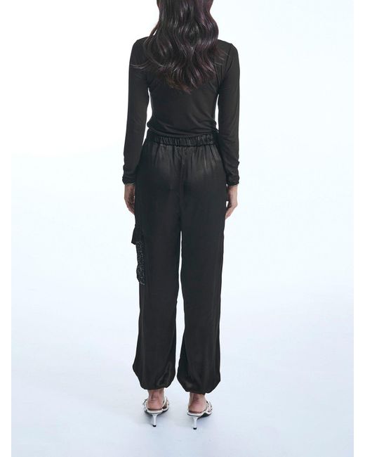 James Lakeland Black Sequin Pocket Trousers