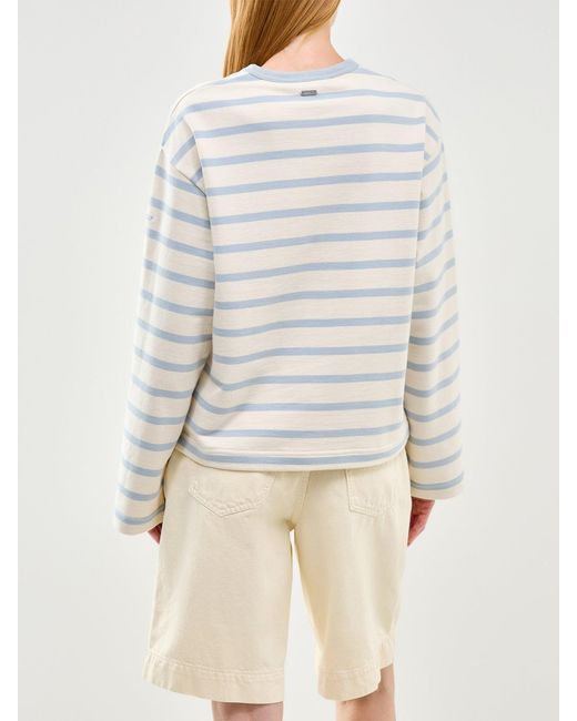 Barbour White Fawley Striped Sweatshirt Ecru Multi