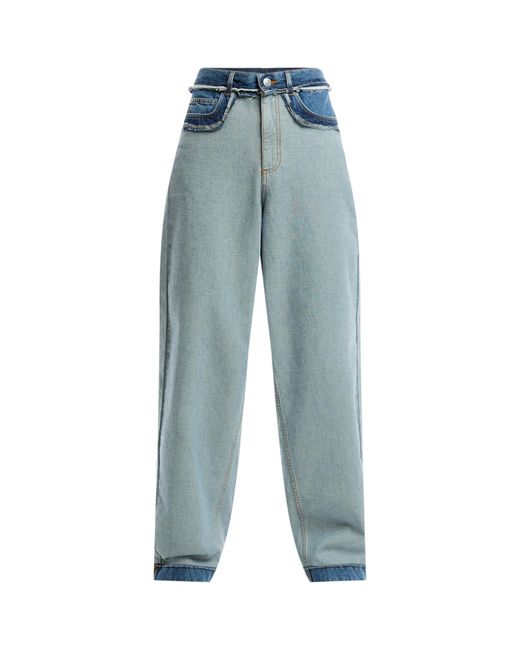 Marni Blue Women's 5 Pocket Low-waisted Jeans