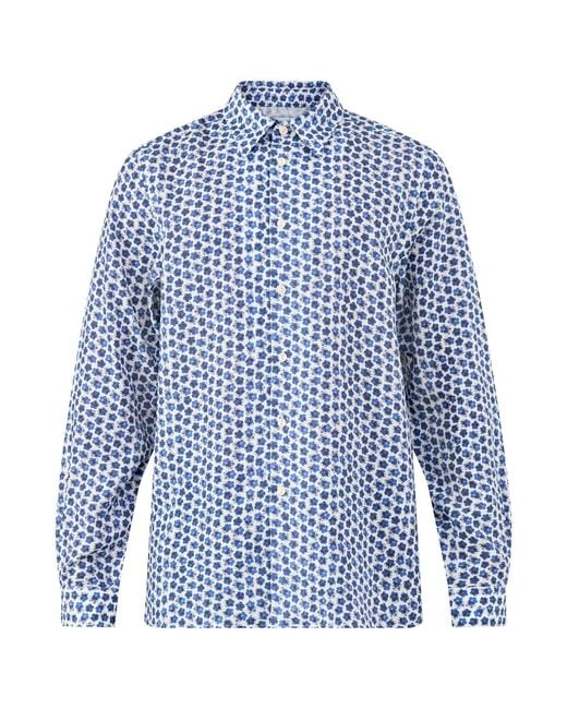 Paul Smith Blue Micro Flowers Shirt for men