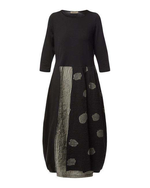 Mama B. Black Spot And Gingham Dress
