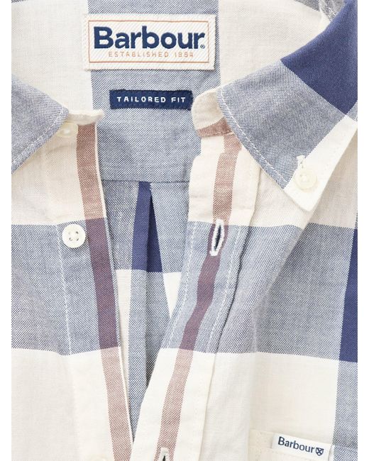 Barbour White Douglas Short Sleeve Tailored Shirt Tartan for men