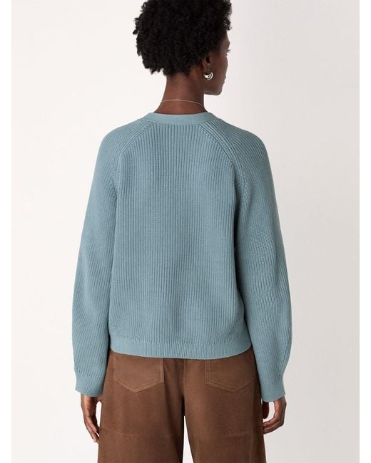 Whistles Blue V Neck Cardigan