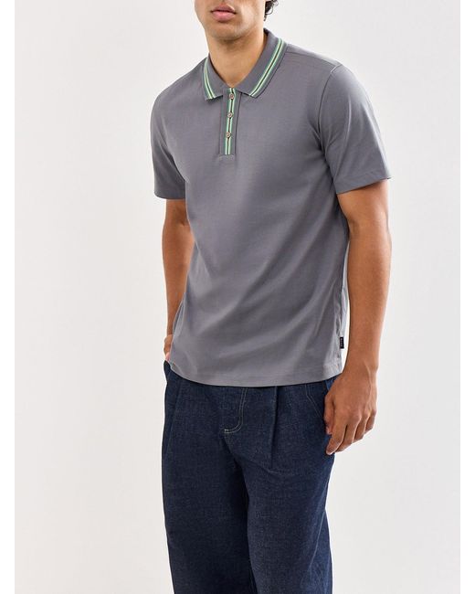 Paul Smith Gray Plaquet Polo Shirt for men