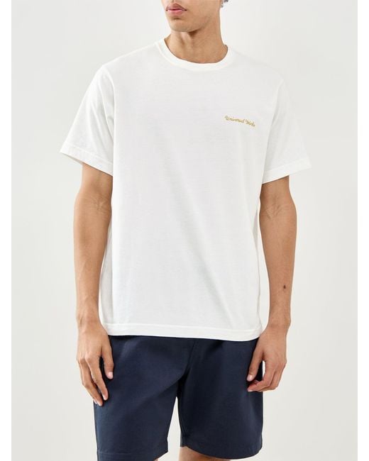 Universal Works White Wish You Were Here Graphic T-Shirt for men