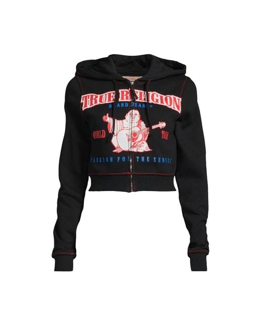 True Religion Black Anniversary Big T Zip Hoodie