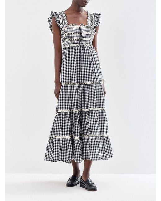 Rixo White Chandra Midi Dress Multi