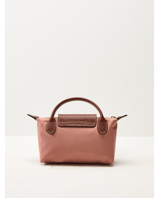 Longchamp Pink Le Pliage Original Pouch Recycled Canvas Bag
