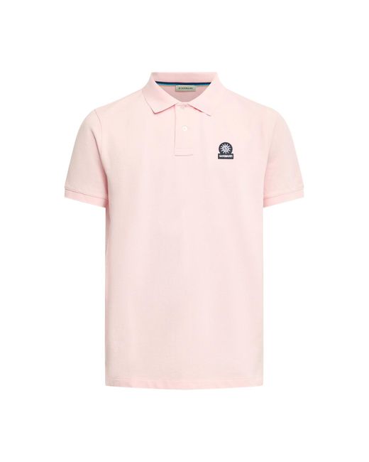 Sandbanks Pink Men's Badge Logo Polo Shirt for men
