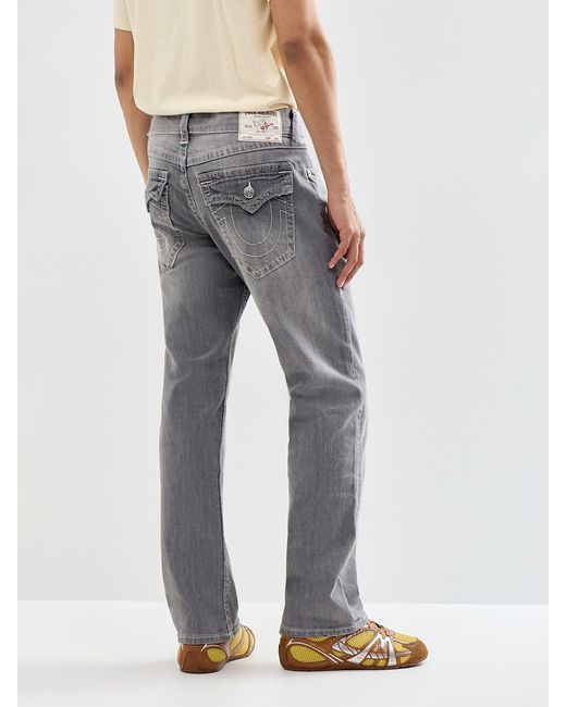 True Religion Gray Ricky Straight Leg Jeans for men
