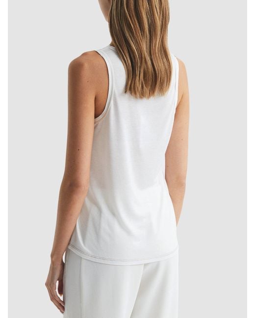Reiss White Riley Silk Front Vest