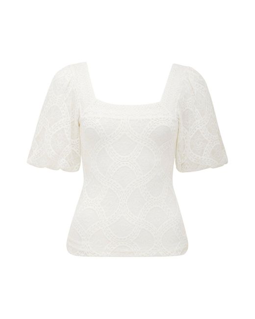Forever New White Women's Rosemary Lace Square Neck Top